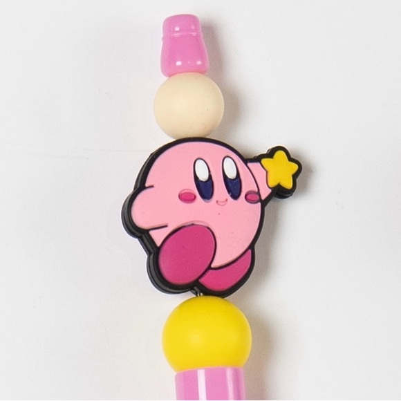Kirby Custom Made Silicone Beaded Pen - Picture 2 of 2